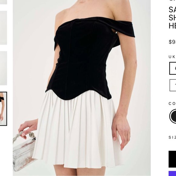 Extro&Vert "Savannah" off the Shoulder Pleated Mini Hem Dress sz XL NWT - Picture 3 of 6